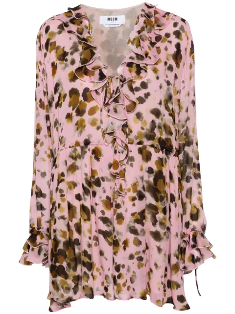 MSGM vestido corto con animal print