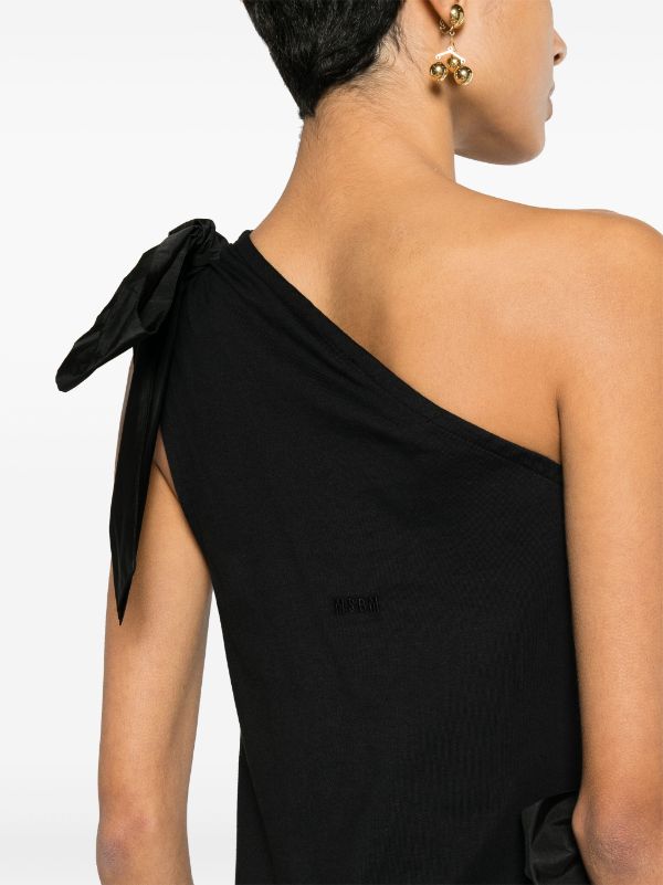 Msgm one shoulder ruffle deals dress