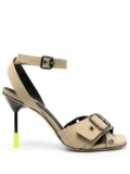 MSGM 95mm eyelet-embellished sandals - Neutrals