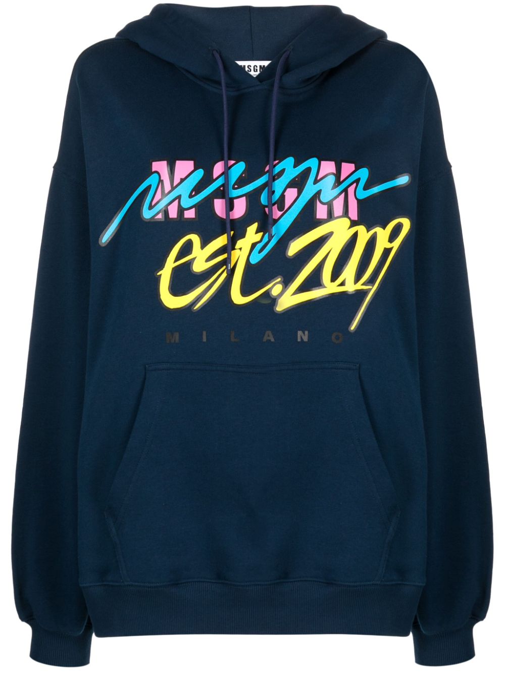 MSGM Katoenen hoodie met logoprint Blauw