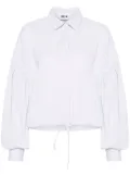MSGM drawstring-hem seersucker shirt - White