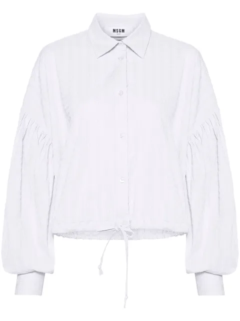MSGM drawstring-hem seersucker shirt