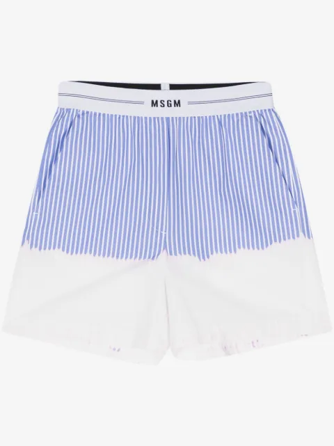 MSGM ombré striped cotton shorts