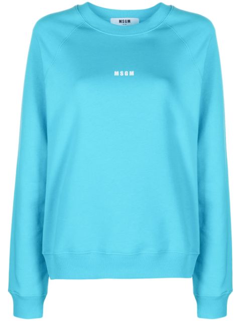 MSGM logo-print cotton sweatshirt