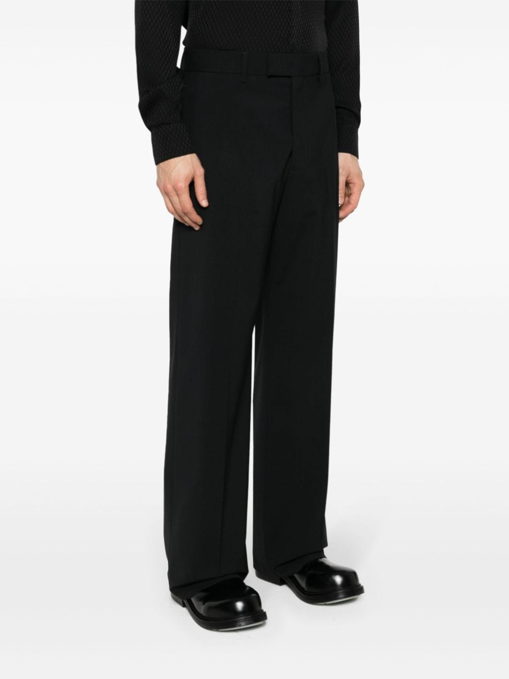 Shop Msgm Straight-leg Tailored Trousers In Black