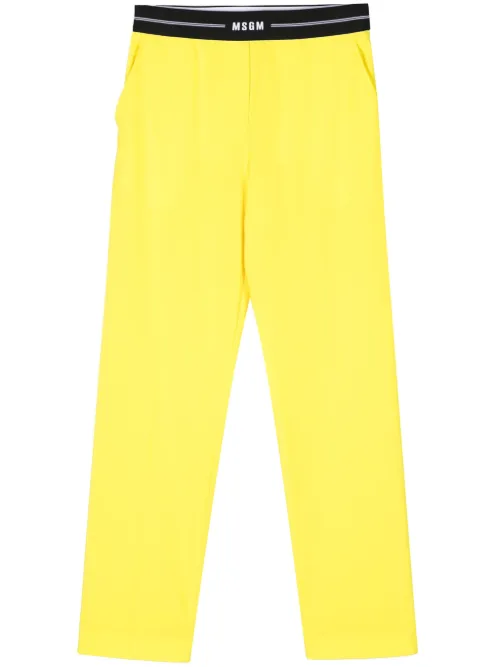 Pantalon en laine vierge à coupe fuselée - MSGM - Modalova