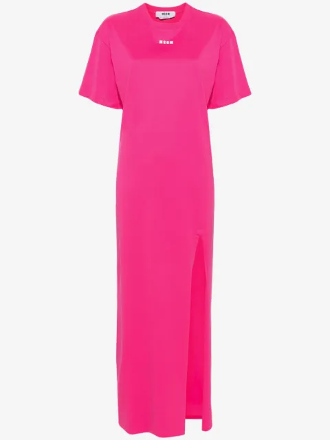 MSGM vestido estilo playera con logo estampado