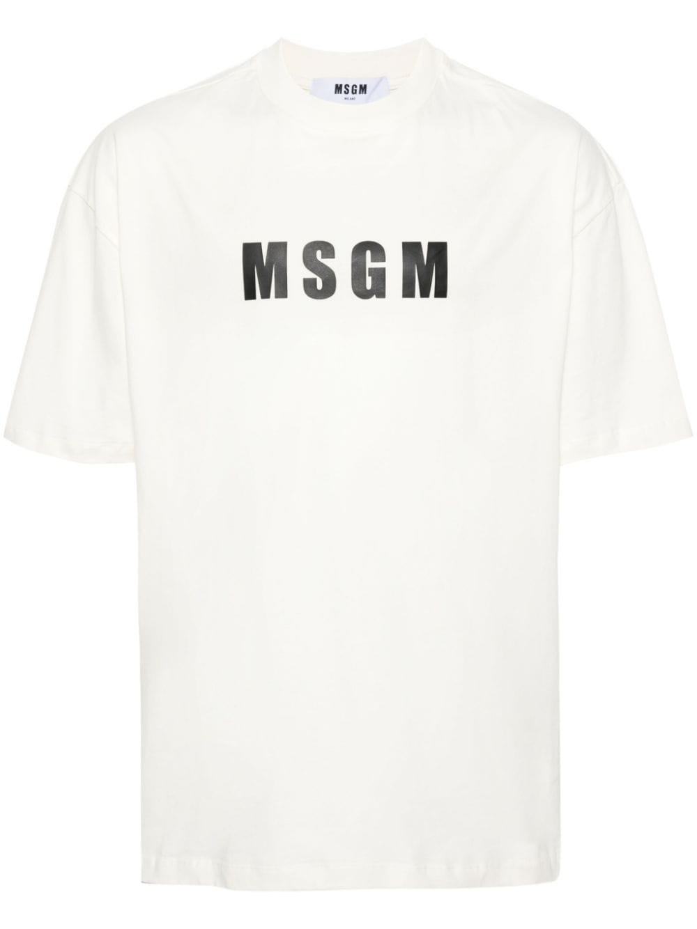 MSGM Katoenen T-shirt met logoprint Beige