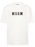 MSGM logo-print cotton T-shirt - Neutrals