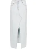 MSGM distressed maxi skirt - Blue