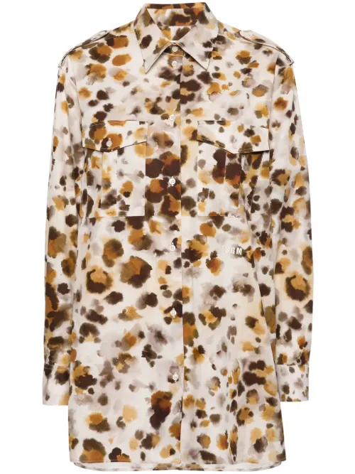 Chemise à imprimé aquarelle - MSGM - Modalova