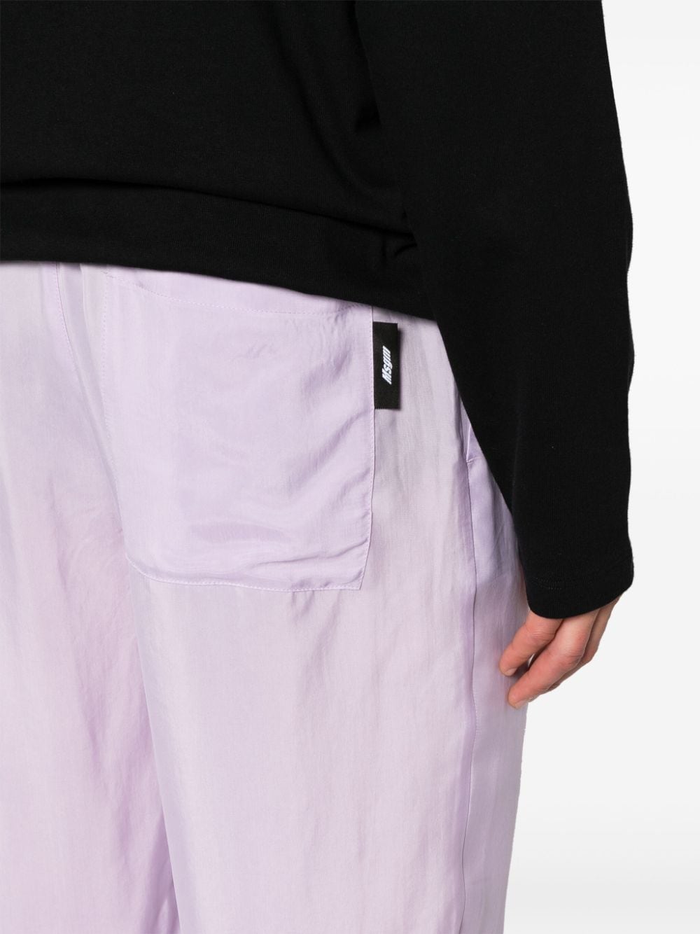 Shop Msgm Elasticated-waist Straight-leg Trousers In Purple