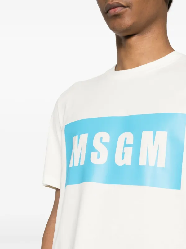 MSGM logo-print Cotton T-shirt | Neutrals | FARFETCH
