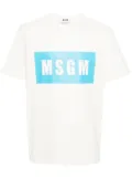 MSGM logo-print cotton T-shirt - Neutrals
