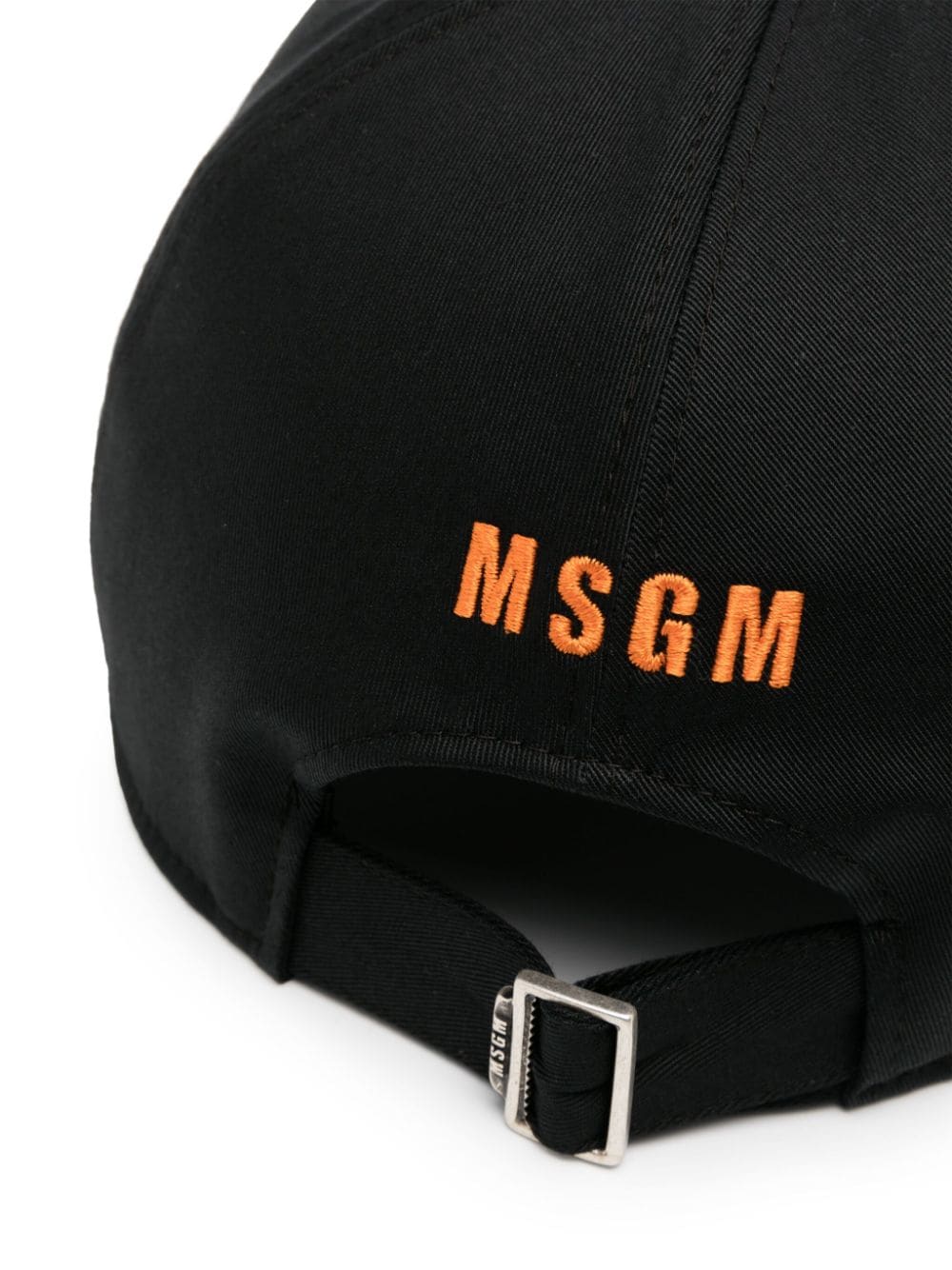 Shop Msgm Slogan-embroidered Twill Baseball Cap In Black