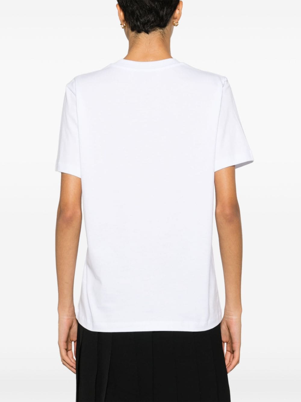 Shop Msgm Logo-print Glitter-detailed T-shirt In White