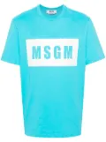 MSGM logo-print cotton T-shirt - Blue