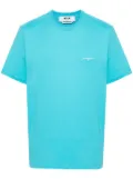 MSGM embroidered-logo cotton T-shirt - Blue