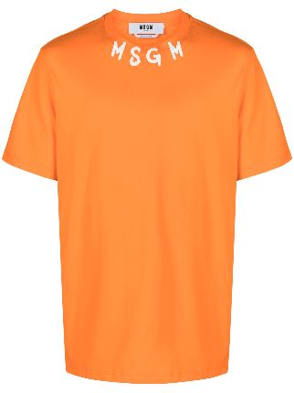 msgm t コレクション シャツ オレンジ