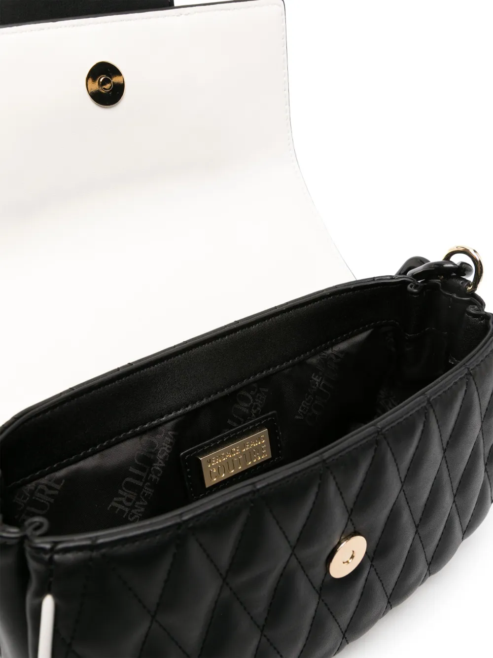 Versace Jeans Couture Gewatteerde schoudertas met logo Wit