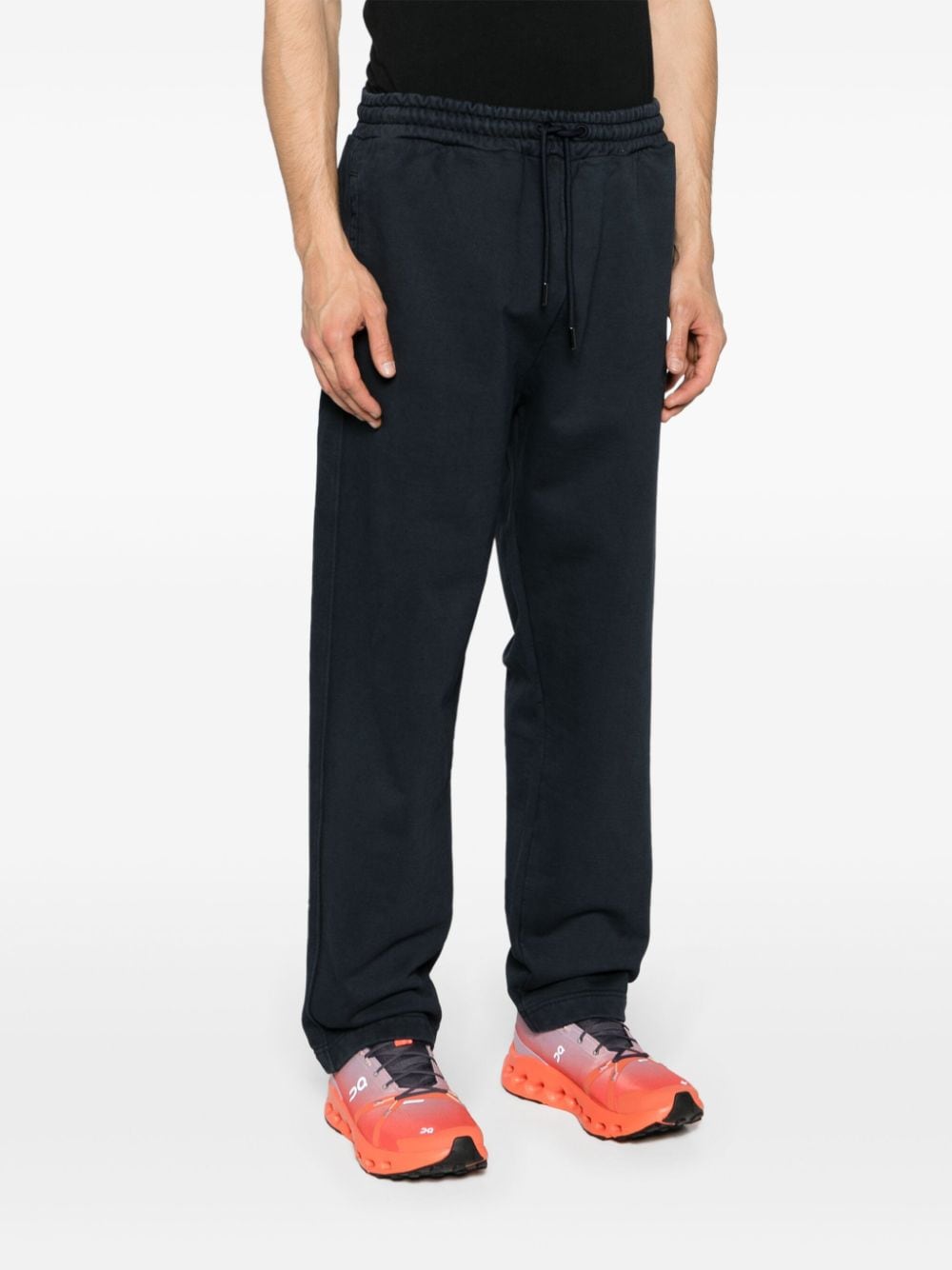 Shop Missoni Mid-rise Cotton Track Trousers In Blue