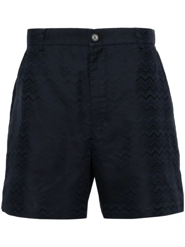 Missoni Chevron-jacquard Chino Shorts in Blue