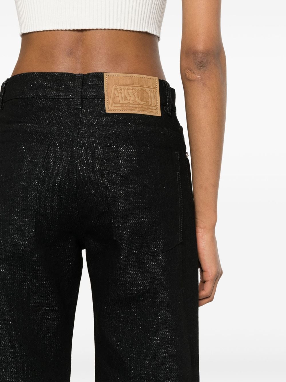 Shop Missoni Lurex-detailing Logo-patch Jeans In Black