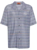 Missoni camp-collar chevron-knit shirt - Blue