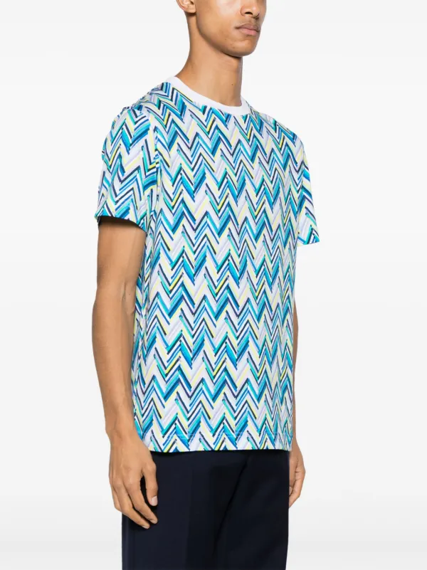 Tシャツ・カットソー MISSONI Men T-shirt Blue UC23SL03BK013B F7050 Missoni chevron-print Cotton T-shirt | Blue | FARFETCH