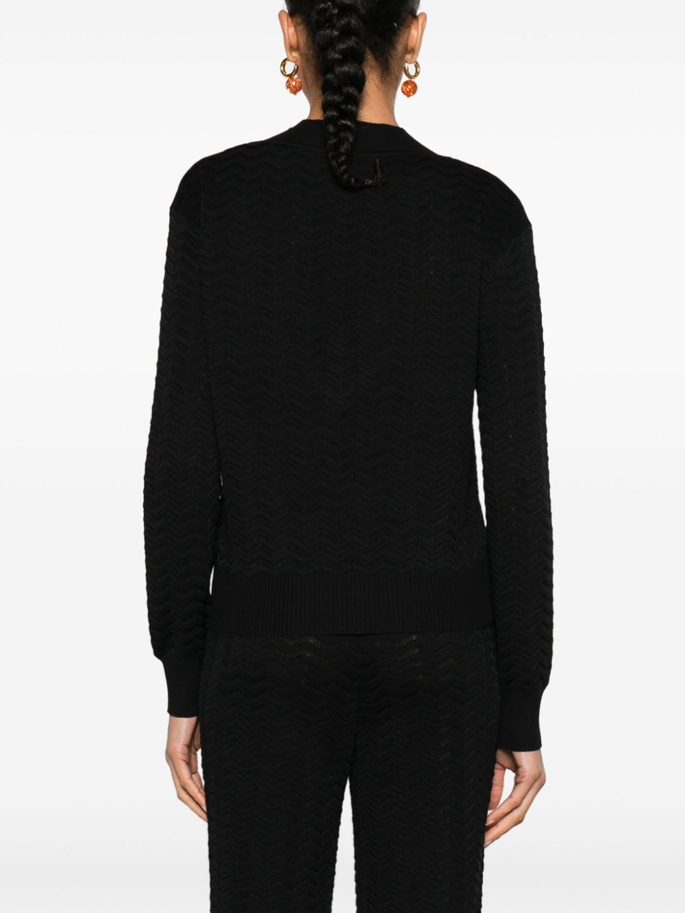 Shop Missoni Zigzag V-neck Jumper In Black