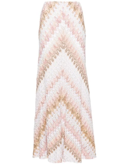 Missoni lurex-knit flared midi skirt