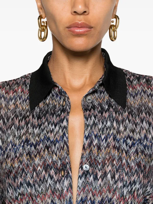 Missoni Chevron sale Metallic Knit Blouse