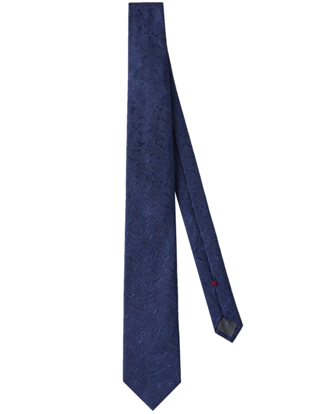 Shop Brunello Cucinelli Patterned-jacquard Silk Tie In Blue
