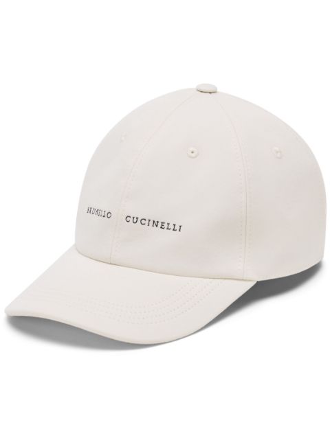 Brunello Cucinelli logo-embroidered cotton cap Men