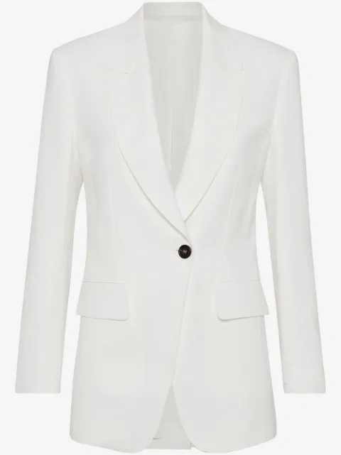 Brunello Cucinelli Blazer com lapelas e abotoamento simples