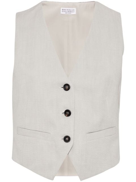 Brunello Cucinelli linen-blend waistcoat