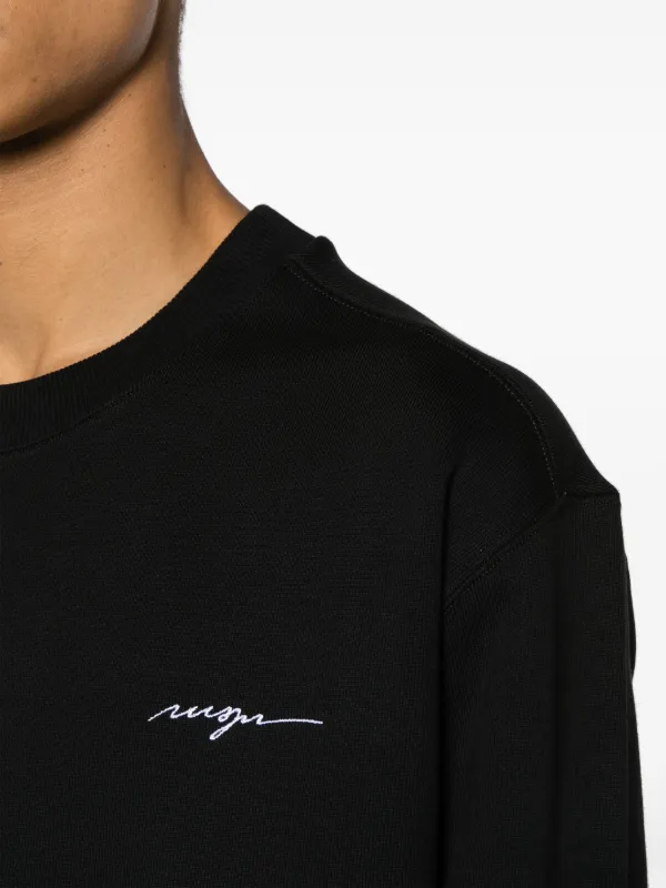 MSGM｜SWEATSHIRTS (3640MM119 247000 23) MSGM logo-embroidered Cotton Sweatshirt | Black | FARFETCH