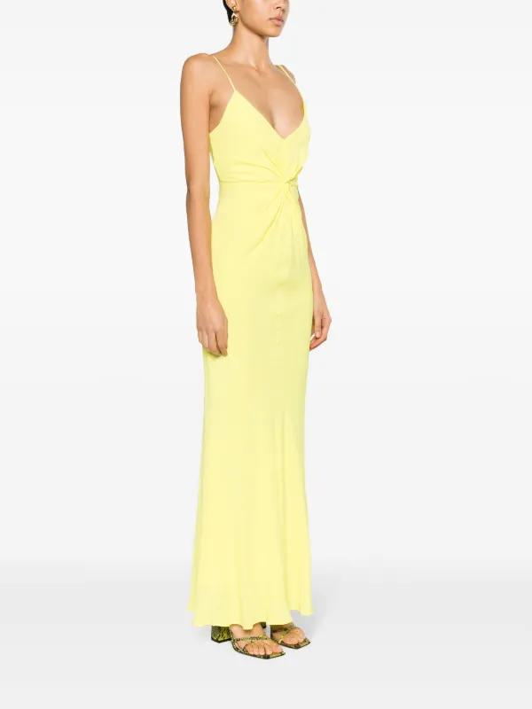 【送料&関税込】MSGM Viscose Dress MSGM knot-detailed long-length Dress | Yellow | FARFETCH