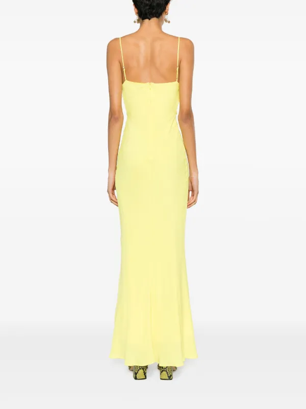 【関税&送料込】Msgm Dress With Drape MSGM knot-detailed long-length Dress | Yellow | FARFETCH