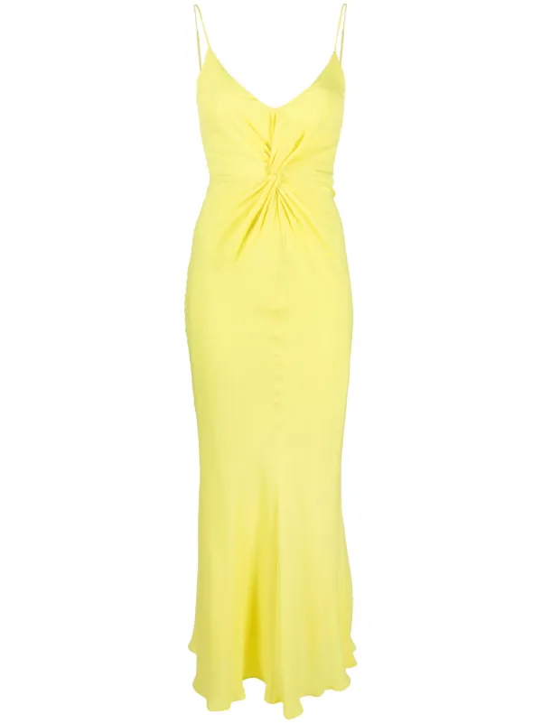 【送料&関税込】MSGM Flared Long Dress Women Smocked Square Neck Lantern Long Sleeve Maxi Dress