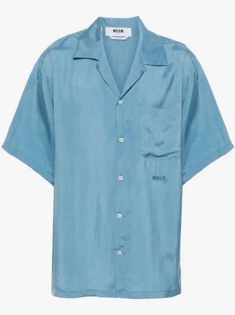 MSGM camisa satinada con cuello cubano