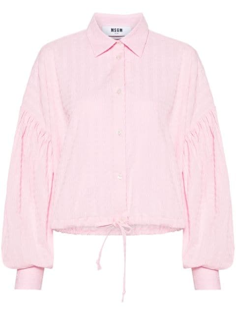 MSGM drawstring-hem seersucker shirt