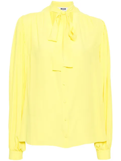 MSGM tie-fastening long-sleeve shirt