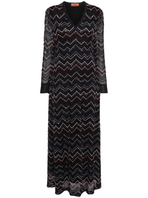 Missoni robe mi-longue à motif zigzag