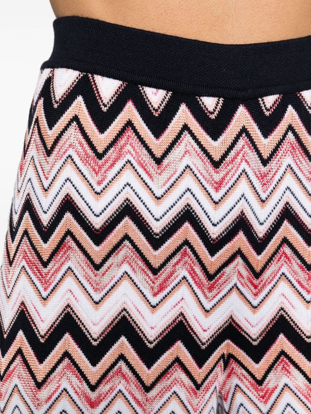 Shop Missoni Chevron-knit Straight Leg Trousers In Pink