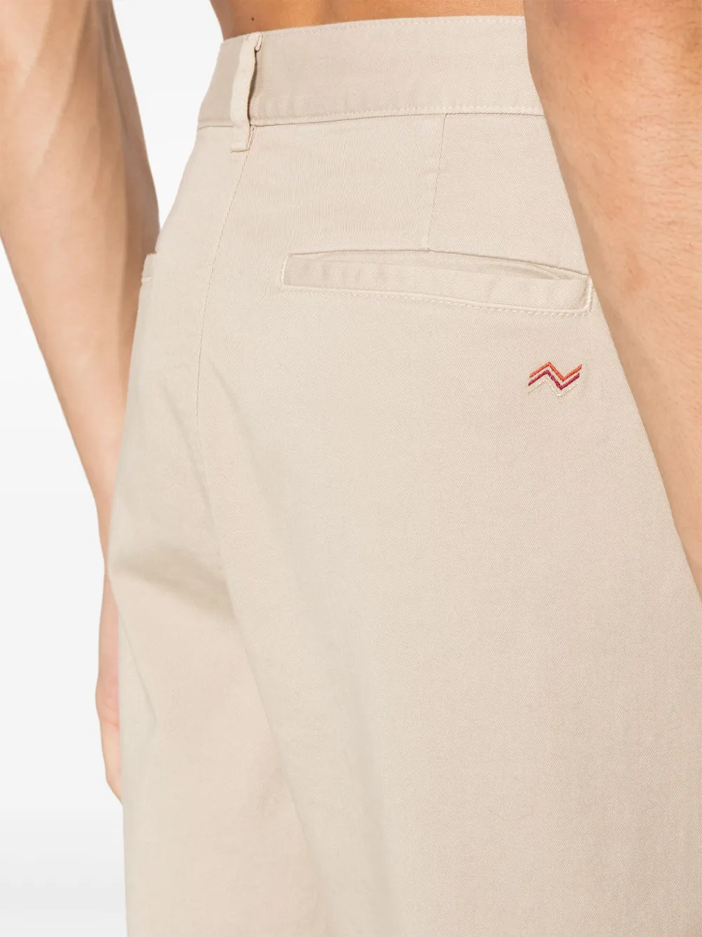 Missoni Mid waist chino met geborduurd logo Beige