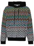 Missoni logo-embroidered zigzag hoodie - Black