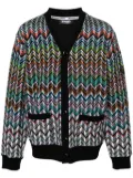 Missoni logo-embroidered zigzag cardigan - Black