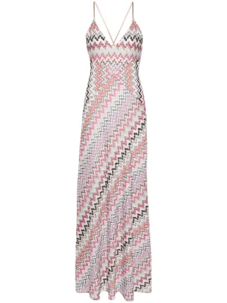 Missoni Zigzag Lurex Maxi Dress Pink FARFETCH ZA