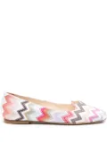 Missoni zigzag-woven ballerina shoes - White